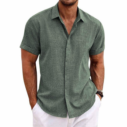 Melchior | Chemise col à revers en lin et coton pour hommes