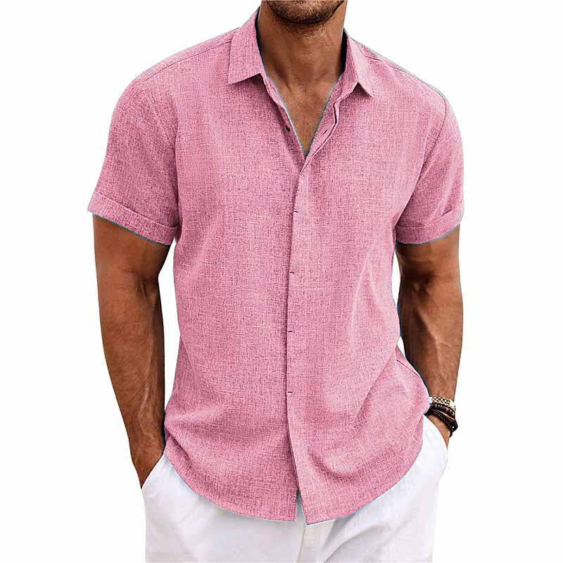 Melchior | Chemise col à revers en lin et coton pour hommes