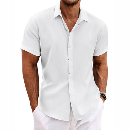 Melchior | Chemise col à revers en lin et coton pour hommes